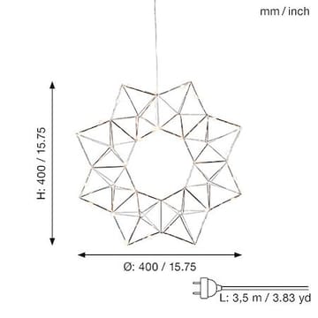 Edge krans med belysning 40 cm - krom - Belysning - Julebelysning - Julelys