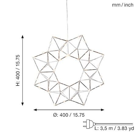 Edge krans med belysning 40 cm - krom - Belysning - Julebelysning - Julelys