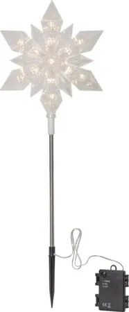 Flocke utendørsdekorasjon med belysning 20 cm, transparent
