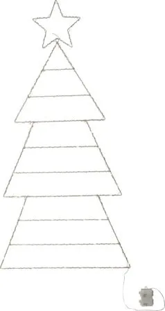 Folde silhuettbelysning juletre 120 cm, sølv