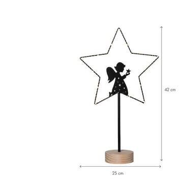 Glimta innendørs dekorasjonsbelysning 25 cm - svart med naturfarget trebase - Belysning - Julebelysning - Julelys