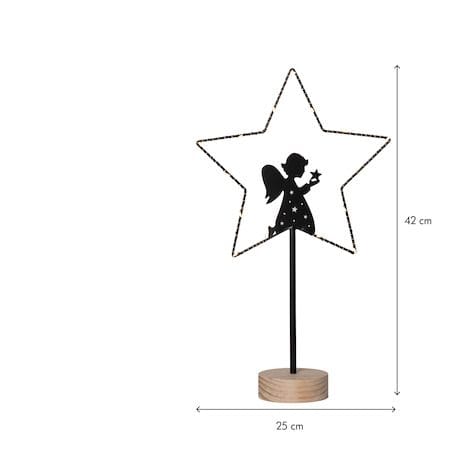 Glimta innendørs dekorasjonsbelysning 25 cm - svart med naturfarget trebase - Belysning - Julebelysning - Julelys