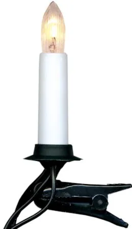 Jenny juletrebelysning 11 cm, hvit og grønn
