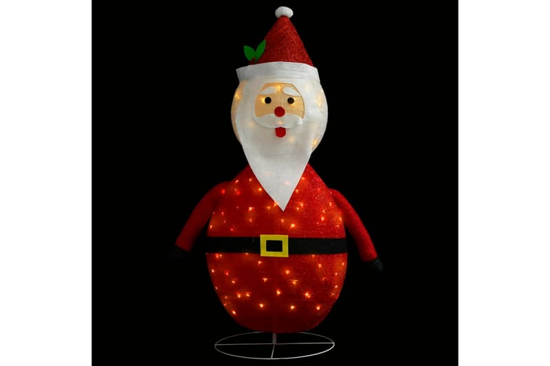 Dekorativ julenissefigur LED luksusstoff 120 cm - Rød - Julebelysning utendørs