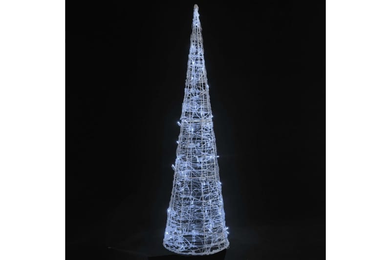 Dekorativ LED-lyskjegle akryl kaldhvitt 120 cm - Hvit - Julebelysning utendørs