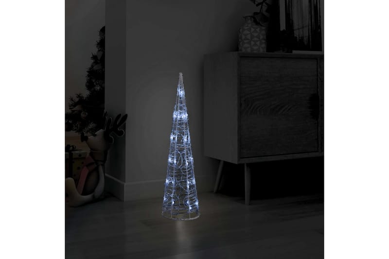 Dekorativ LED-lyskjegle akryl kaldhvitt 60 cm - Hvit - Julebelysning utendørs