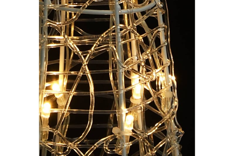 Dekorativ LED-lyskjegle akryl varmhvit 60 cm - Hvit - Julebelysning utendørs