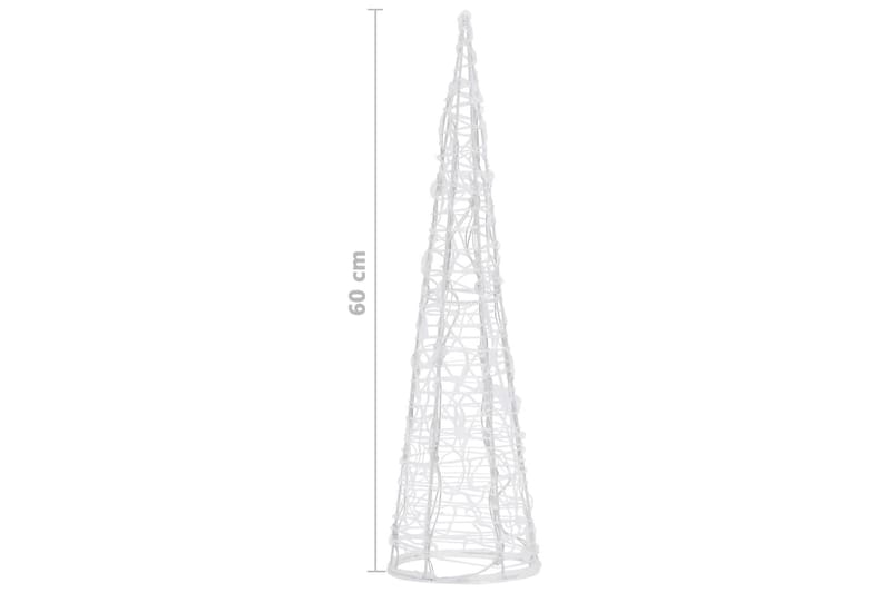 Dekorativ LED-lyskjegle akryl varmhvit 60 cm - Hvit - Julebelysning utendørs