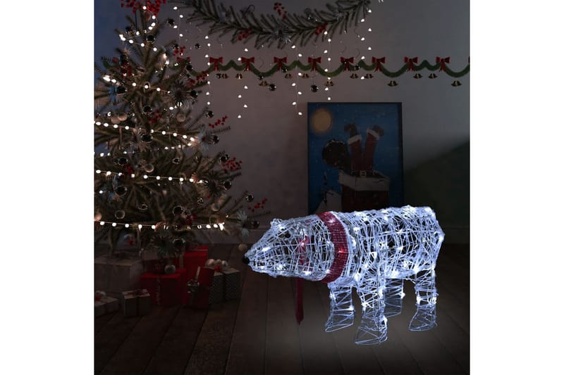 Dekorativt julelys bjørn 45 lysdioder 71x20x38 cm akryl - Julebelysning utendørs