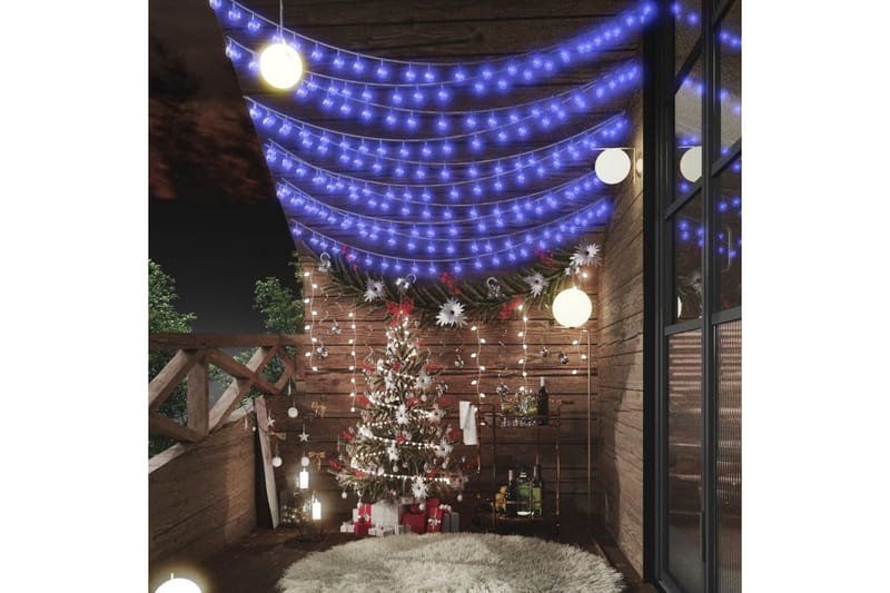 Eventyrlysslynger 20 m 200 LED blå 8 funksjoner - Blå - Julebelysning utendørs