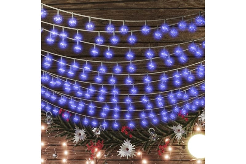 Eventyrlysslynger 20 m 200 LED blå 8 funksjoner - Blå - Julebelysning utendørs