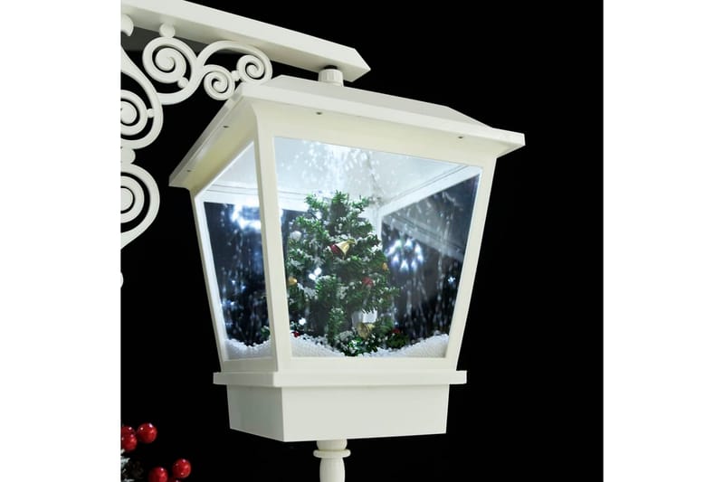Julegatelampe med julenisse hvit og rød 81x40x188 cm PVC - Hvit - Julebelysning utendørs