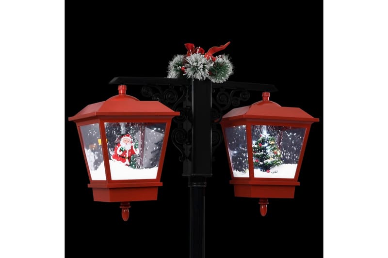 Julegatelampe med julenisse svart & rød 81x40x188 cm PVC - Julebelysning utendørs