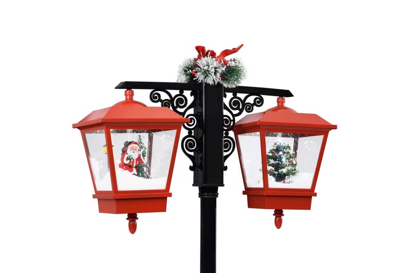 Julegatelampe med julenisse svart & rød 81x40x188 cm PVC - Julebelysning utendørs
