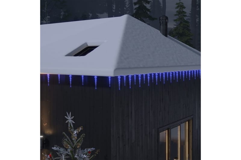 Julelys istappformet 100 stk blå akryl fjernkontroll - Julebelysning utendørs