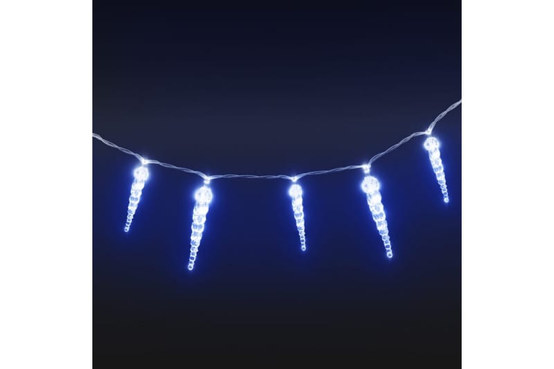 Julelys istappformet 40 stk blå akryl fjernkontroll - Blå - Julebelysning utendørs