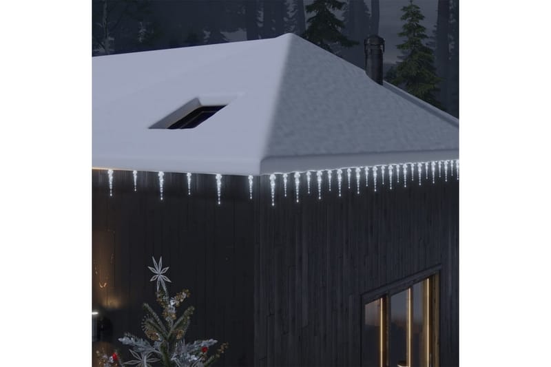 Julelys istappformet 40 stk kaldhvit akryl fjernkontroll - Julebelysning utendørs