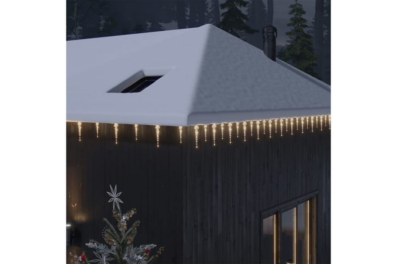 Julelys istappformet 40 stk varmhvit akryl fjernkontroll - Julebelysning utendørs