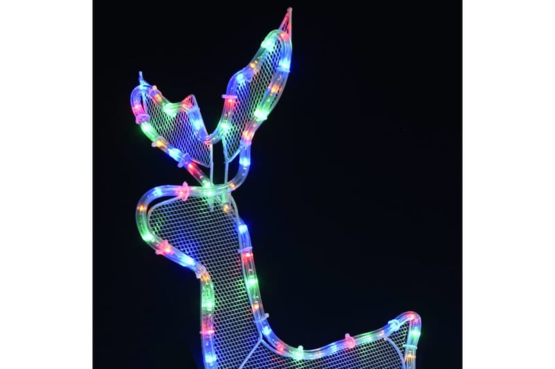 Julelysdekorasjon reinsdyr & slede med netting 432 lysdioder - Julebelysning utendørs