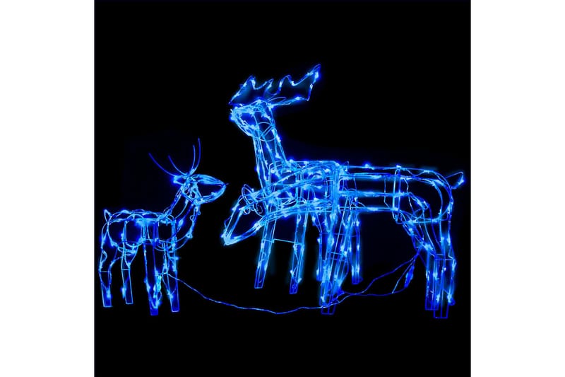 Julelysdekorasjon reinsdyr 3 deler 229 LEDs - Blå - Julebelysning utendørs