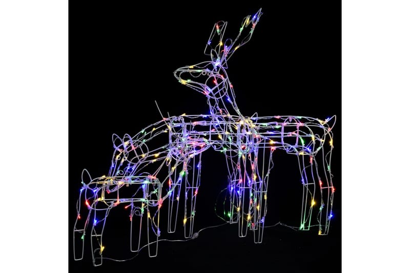Julelysdekorasjon reinsdyr 3 deler 229 LEDs - Flerfarget - Julebelysning utendørs