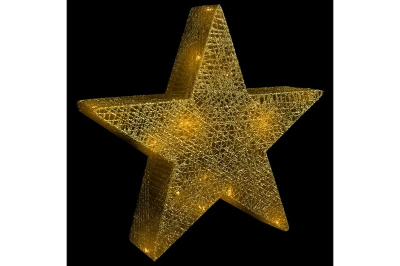 Julepynt stjerner 3 stk gull netting LED utendørs innendørs - Gull - Julebelysning utendørs