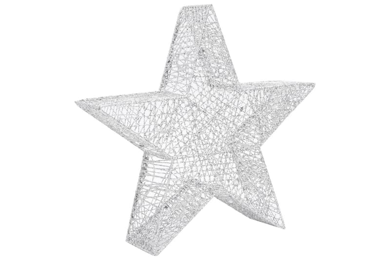 Julepynt stjerner 3 stk sølv netting LED utendørs innendørs - Silver - Julebelysning utendørs