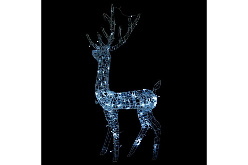 Julereinsdyr dekorasjon akryl 140 LED 120 cm kaldhvitt - Hvit - Julebelysning utendørs