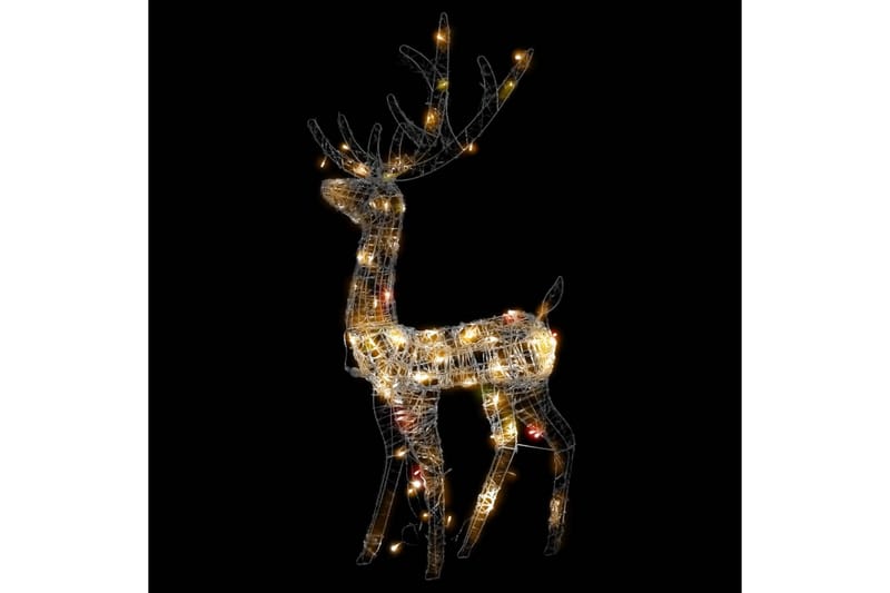 Julereinsdyr dekorasjon akryl 140 LED 128 cm flerfarget - Hvit - Julebelysning utendørs