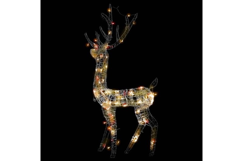 Julereinsdyr dekorasjon akryl 140 LED 128 cm flerfarget - Hvit - Julebelysning utendørs