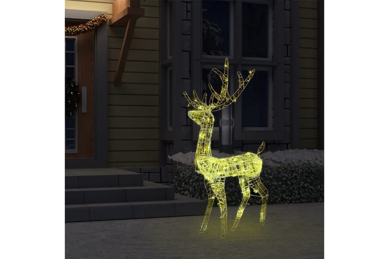 Julereinsdyr dekorasjon akryl 140 LED 128 cm varmhvit - Hvit - Julebelysning utendørs