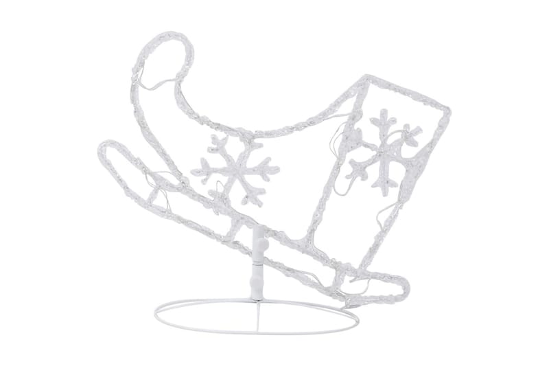 Julereinsdyr og slede i akryl 260x21x87 cm varm hvit - Hvit - Julebelysning utendørs