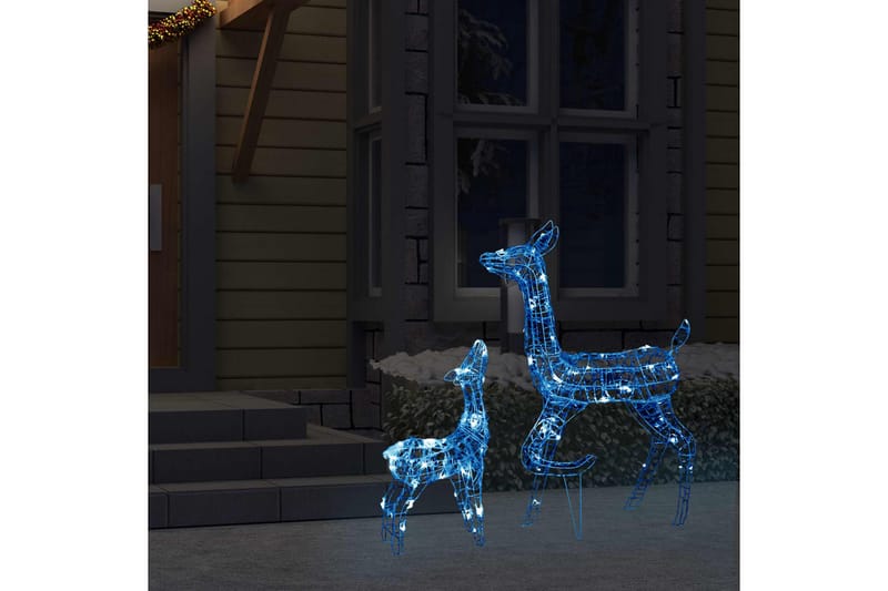 Julereinsdyrfamilie akryl 160 LED 160 cm blå - Blå - Julebelysning utendørs
