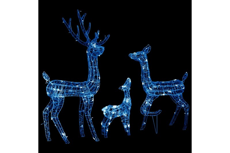 Julereinsdyrfamilie akryl 300 LED 160 cm blå - Blå - Julebelysning utendørs