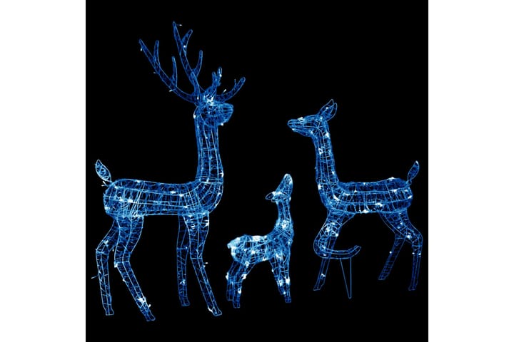 Julereinsdyrfamilie akryl 300 LED 160 cm blå - Blå - Julebelysning utendørs