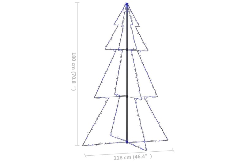 Juletre kjegle 240 LED innendørs og utendørs 118x180 cm - Julebelysning utendørs