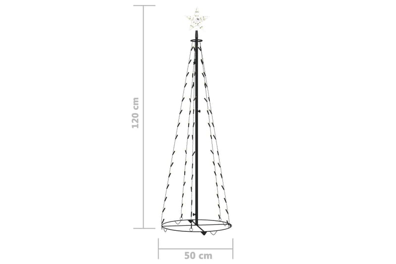 Juletre kjegleformet 70 varmhvite lysdioder 50x120 cm - Julebelysning utendørs