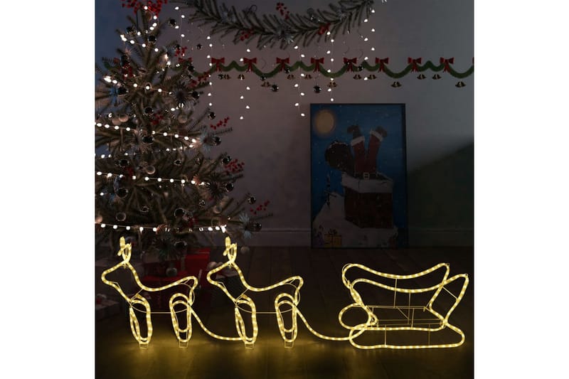 Reinsdyr & slede julepynt utendørs 576 lysdioder - Julebelysning utendørs