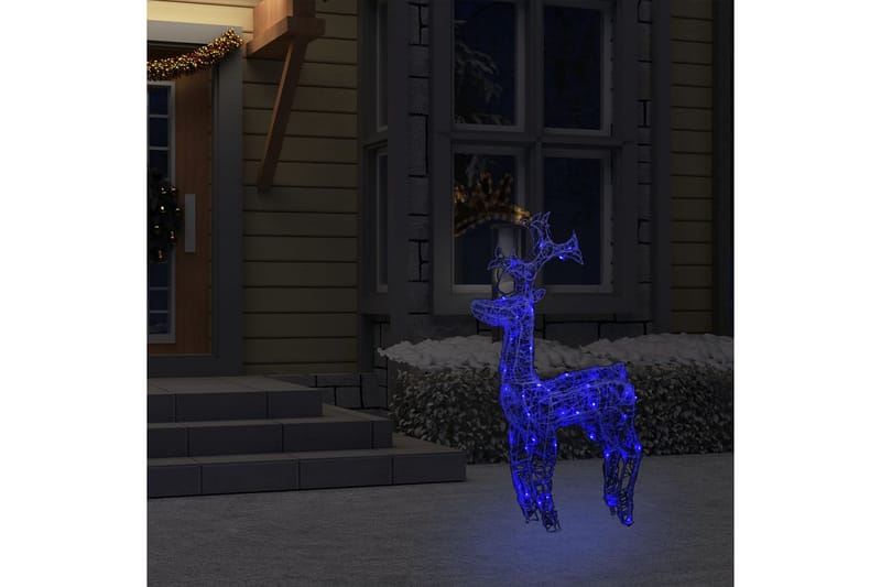 Reinsdyr julepynt 90 lysdioder 60x16x100 cm akryl - Blå - Julebelysning utendørs