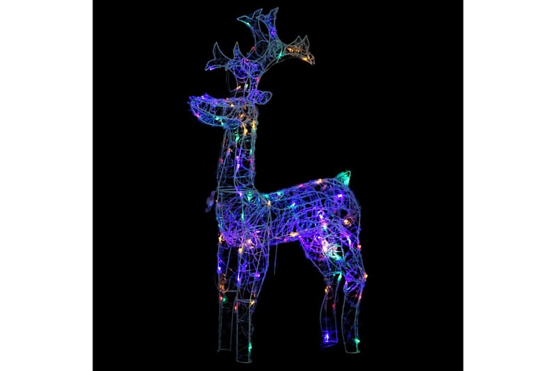 Reinsdyr julepynt 90 lysdioder 60x16x100 cm akryl - Brun - Julebelysning utendørs