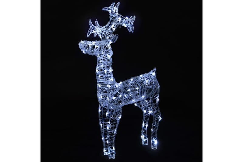 Reinsdyr julepynt 90 lysdioder 60x16x100 cm akryl - Julebelysning utendørs