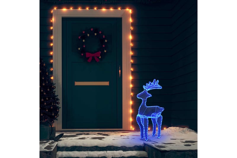 Reinsdyr julepynt med netting 306 LED 60x24x89 cm - Blå - Julebelysning utendørs