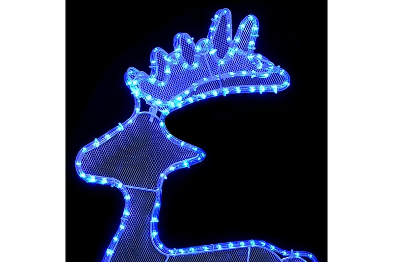Reinsdyr julepynt med netting 306 LED 60x24x89 cm - Blå - Julebelysning utendørs