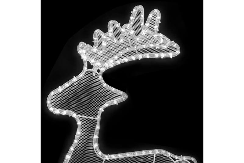 Reinsdyr julepynt med netting 306 LED 60x24x89 cm - Hvit - Julebelysning utendørs