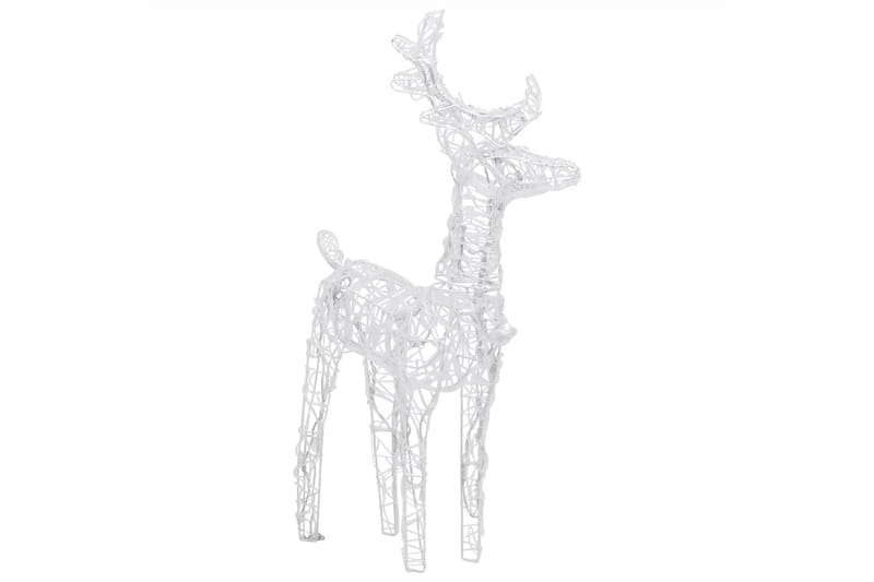 Reinsdyr og slede julepynt 160 lysdioder 130 cm akryl - Hvit - Julebelysning utendørs