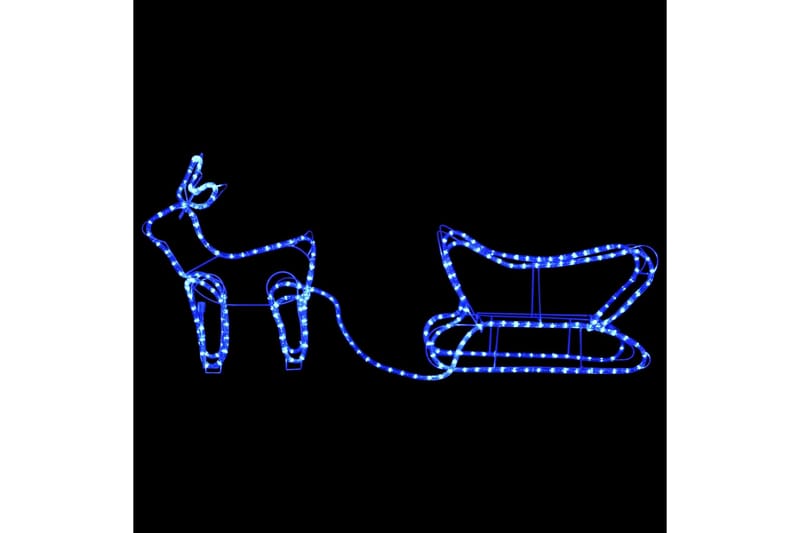 Reinsdyr og slede julepynt utendørs 252 lysdioder - Blå - Julebelysning utendørs