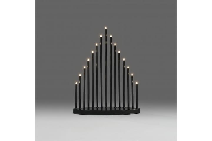 Ellysestake 15 LED svart metal - Julelys - Adventslysestake