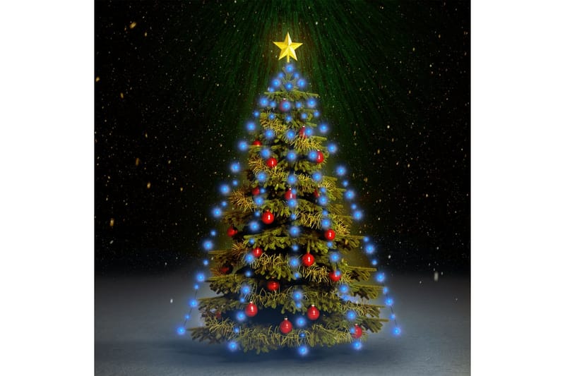 Nettlys for juletre med 210 LED blå 210 cm - Blå - Julelys - Juletrebelysning
