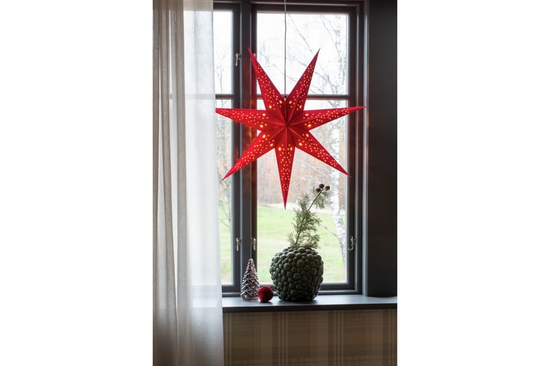 Papirstjerne fløyel 78 cm Rød - Konstsmide - Julelys - Adventsstjerne