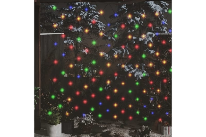 Julenettlys 3x3 m 306 lysdioder innendørs og utendørs - Flerfarget - Julebelysning utendørs